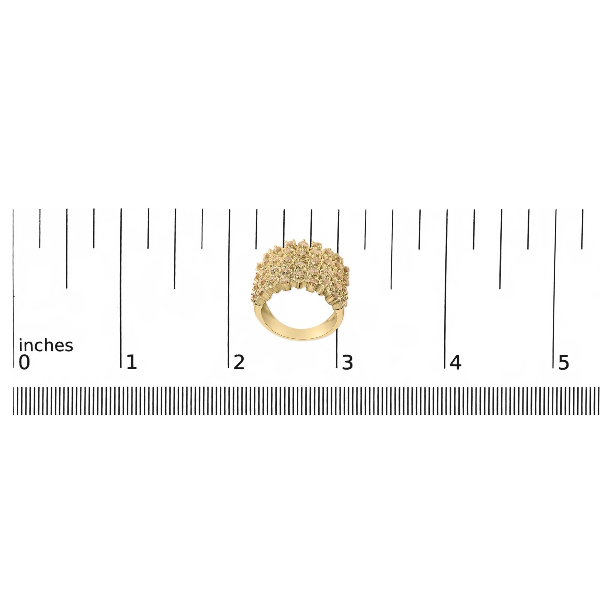 10K Yellow Gold 2.0 Cttw Brown Diamond Mesh Link Cocktail Ring