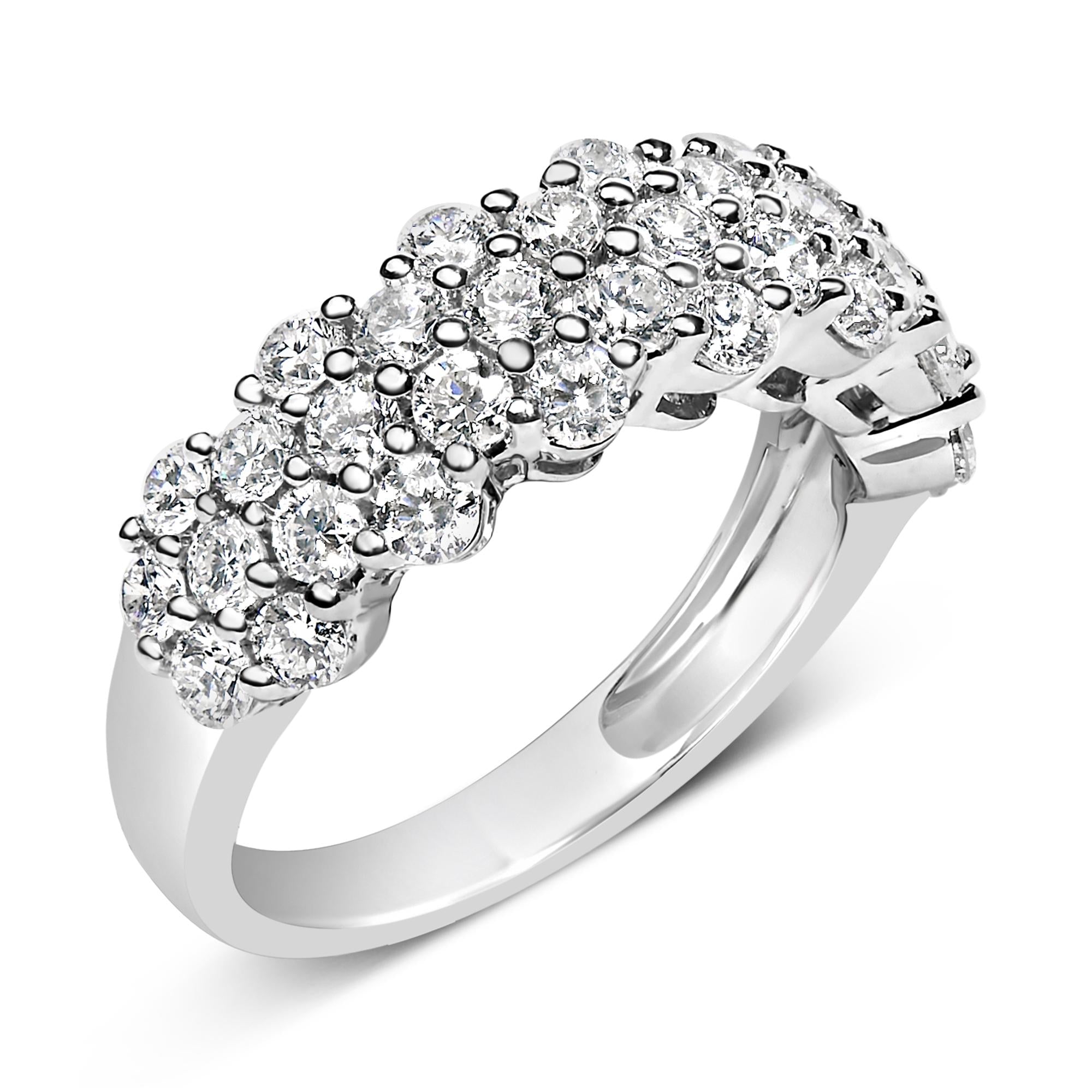.925 Sterling Silver 2.0 cttw Lab Grown Diamond Scattered Band Ring (F-G Color, VS1-VS2 Clarity)