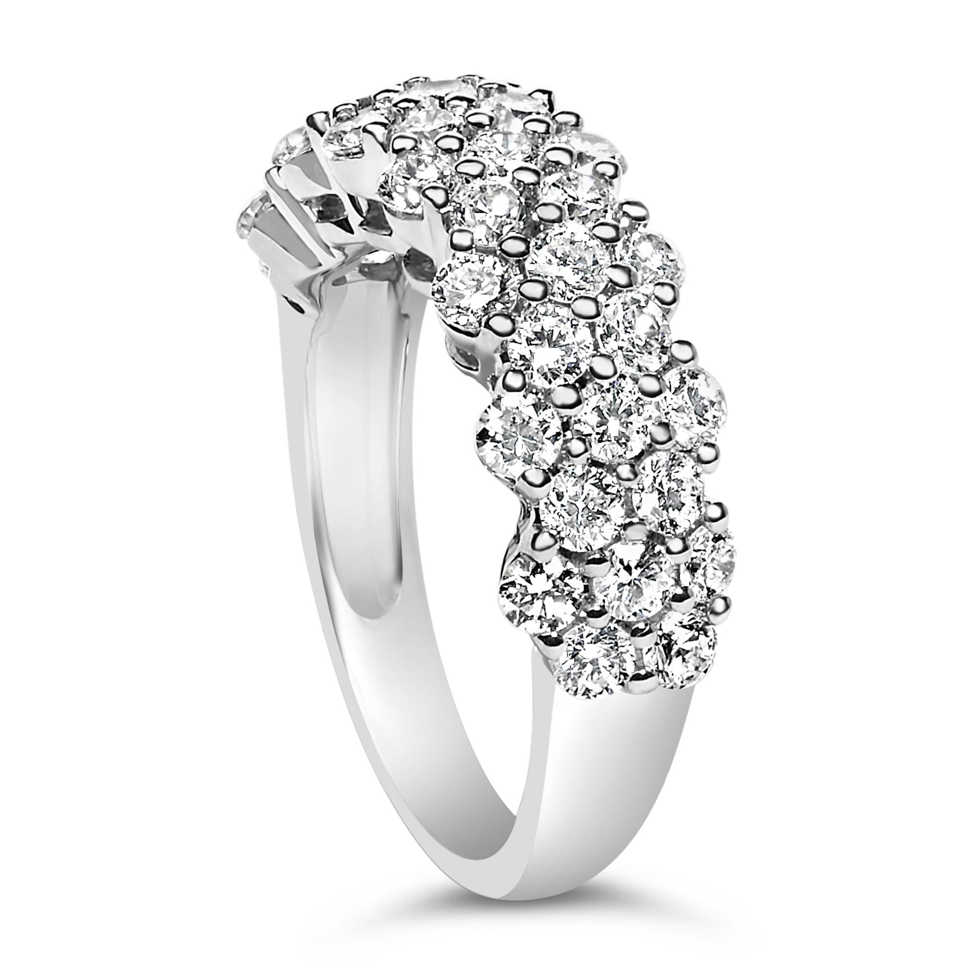 .925 Sterling Silver 2.0 cttw Lab Grown Diamond Scattered Band Ring (F-G Color, VS1-VS2 Clarity)