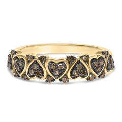 10K Yellow Gold Plated .925 Sterling Silver 1/3 cttw Natural Diamond Band Ring