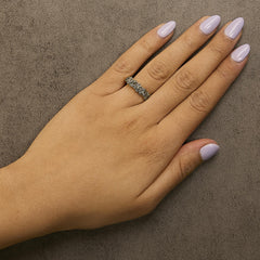10K Yellow Gold Plated .925 Sterling Silver 1/3 cttw Natural Diamond Band Ring