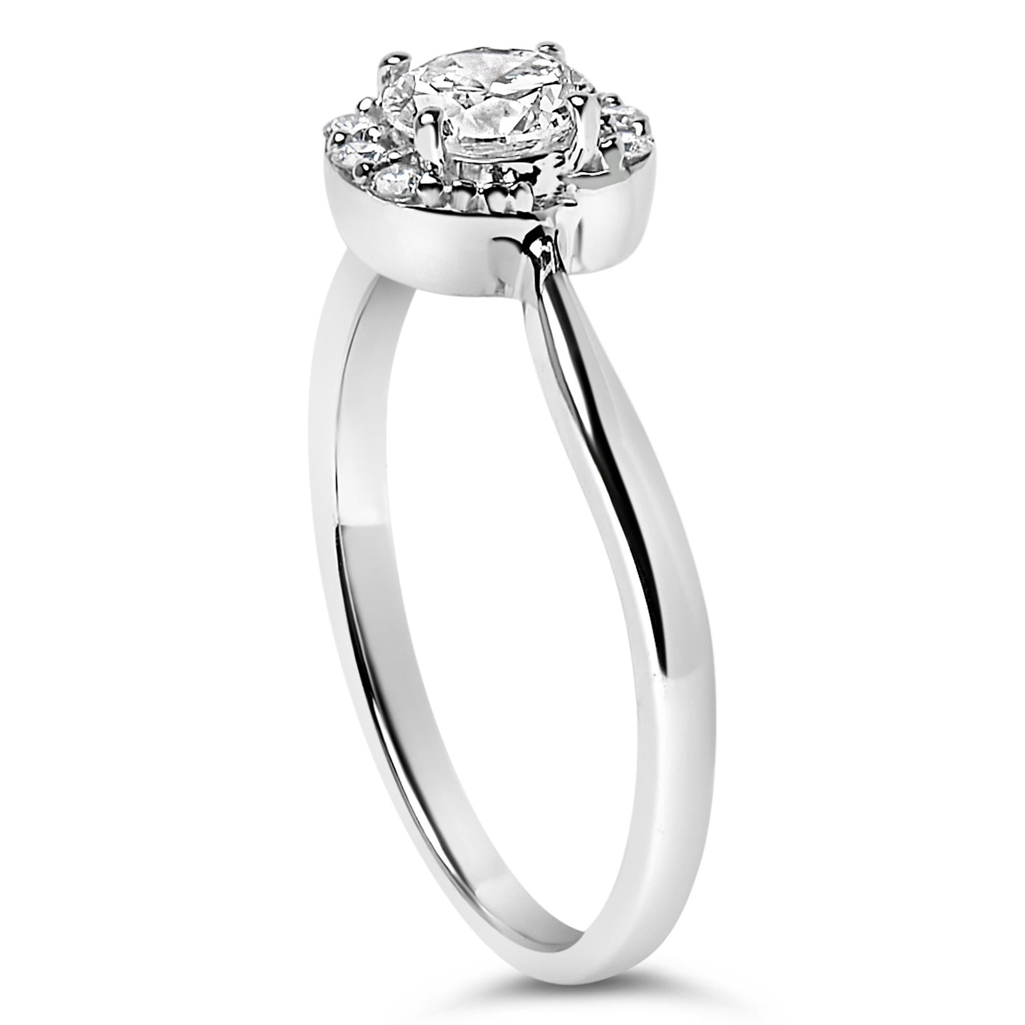 Sterling Silver Lab Grown 1/2 Cttw Diamond Floral Cluster Engagement Ring
