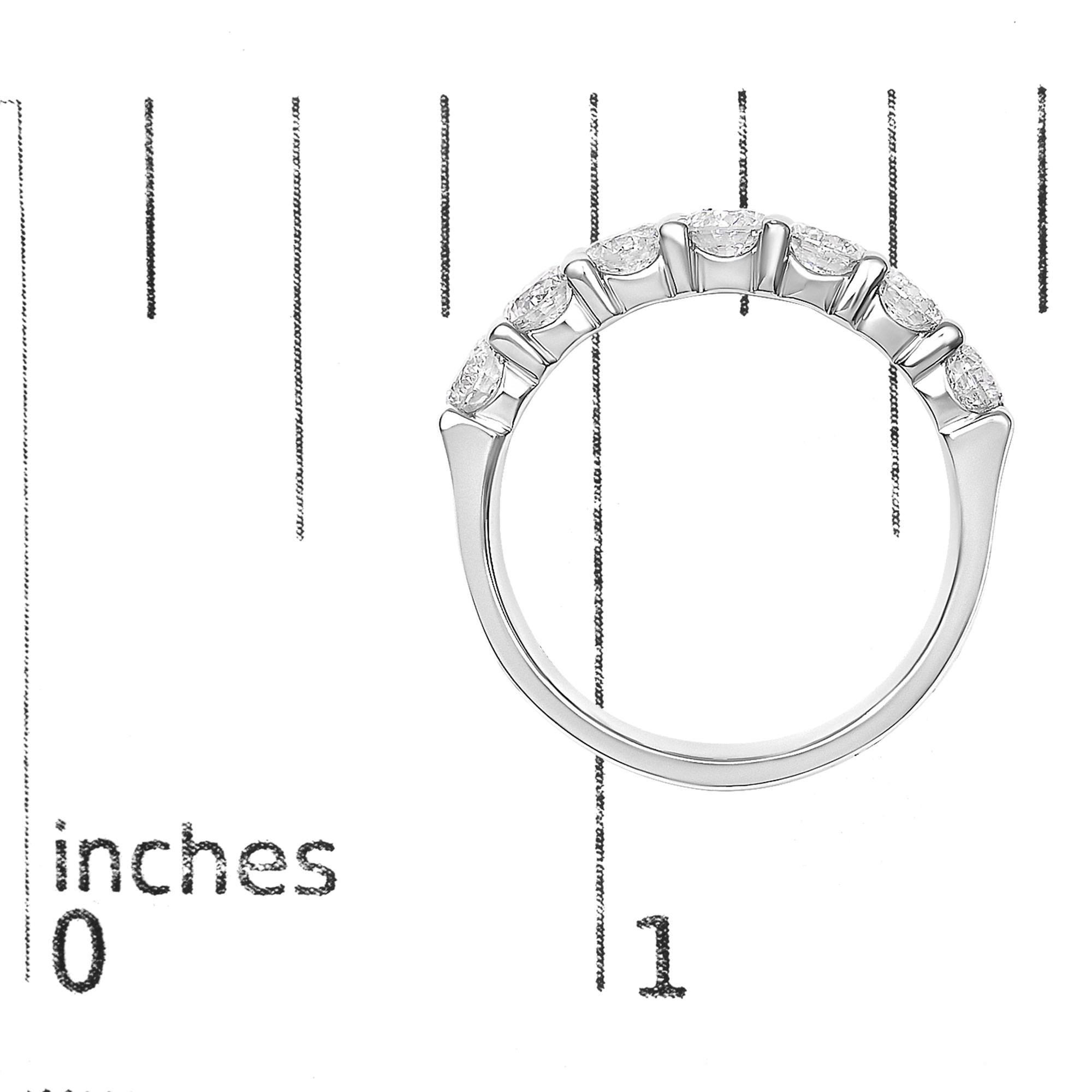 14K Gold 1 1/2 Cttw Diamond 7 Stone Band Ring