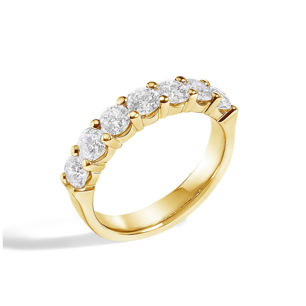14K Gold 1 1/2 Cttw Diamond 7 Stone Band Ring