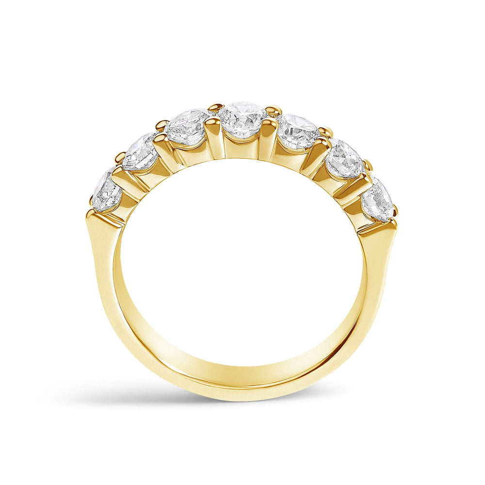 14K Gold 1 1/2 Cttw Diamond 7 Stone Band Ring