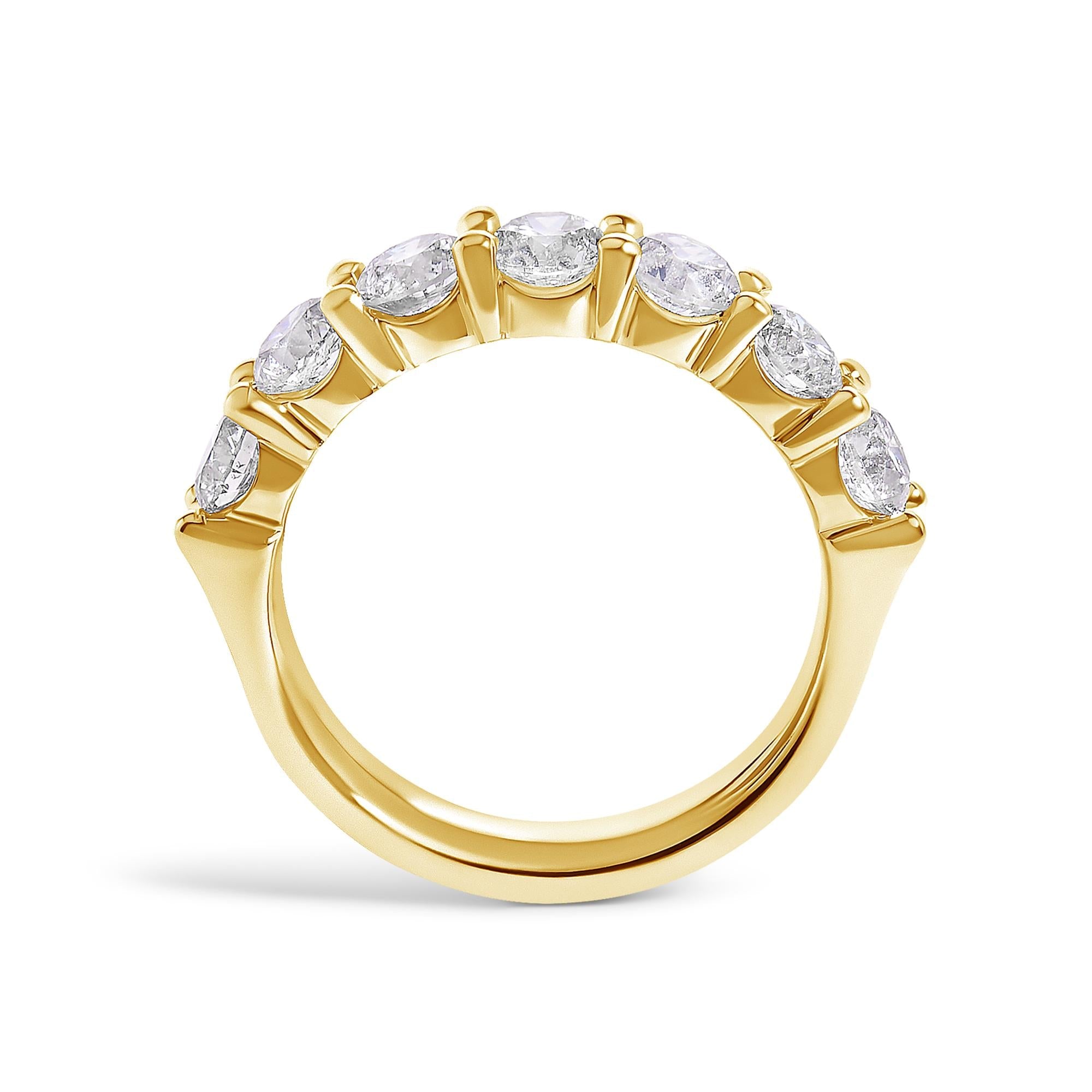 14K Gold 2.0 Cttw Diamond 7 Stone Band Ring