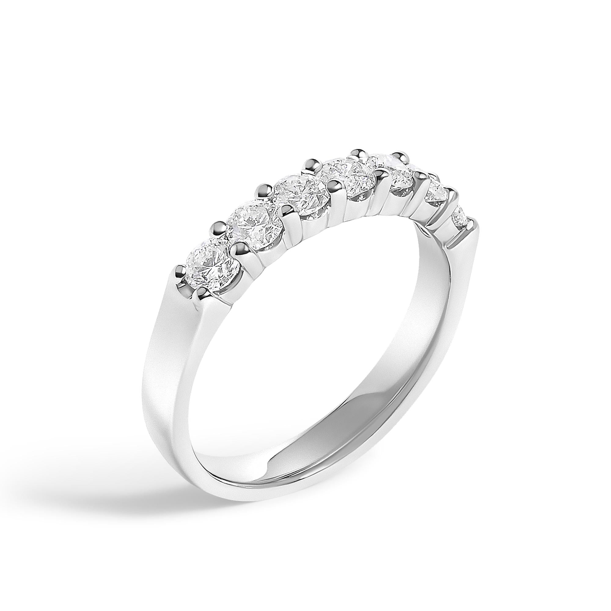 14K Gold 3/4 Cttw Diamond 7 Stone Band Ring