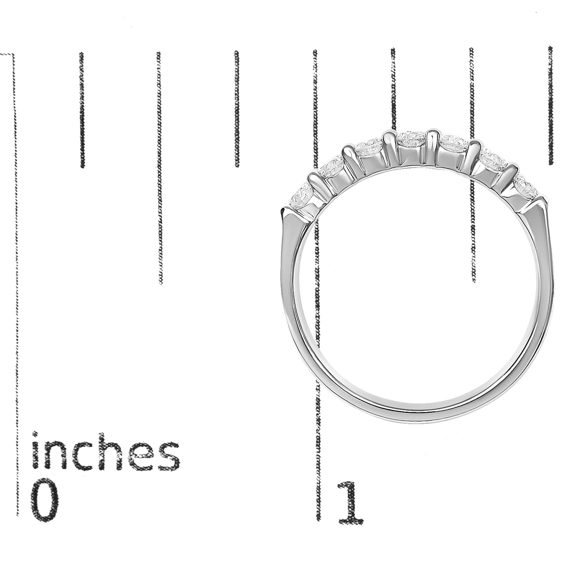 14K Gold 3/4 Cttw Diamond 7 Stone Band Ring