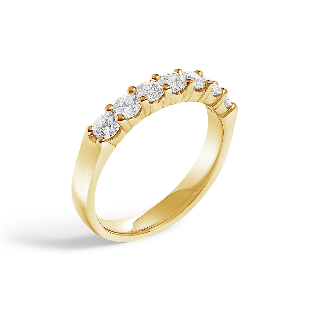14K Gold 3/4 Cttw Diamond 7 Stone Band Ring