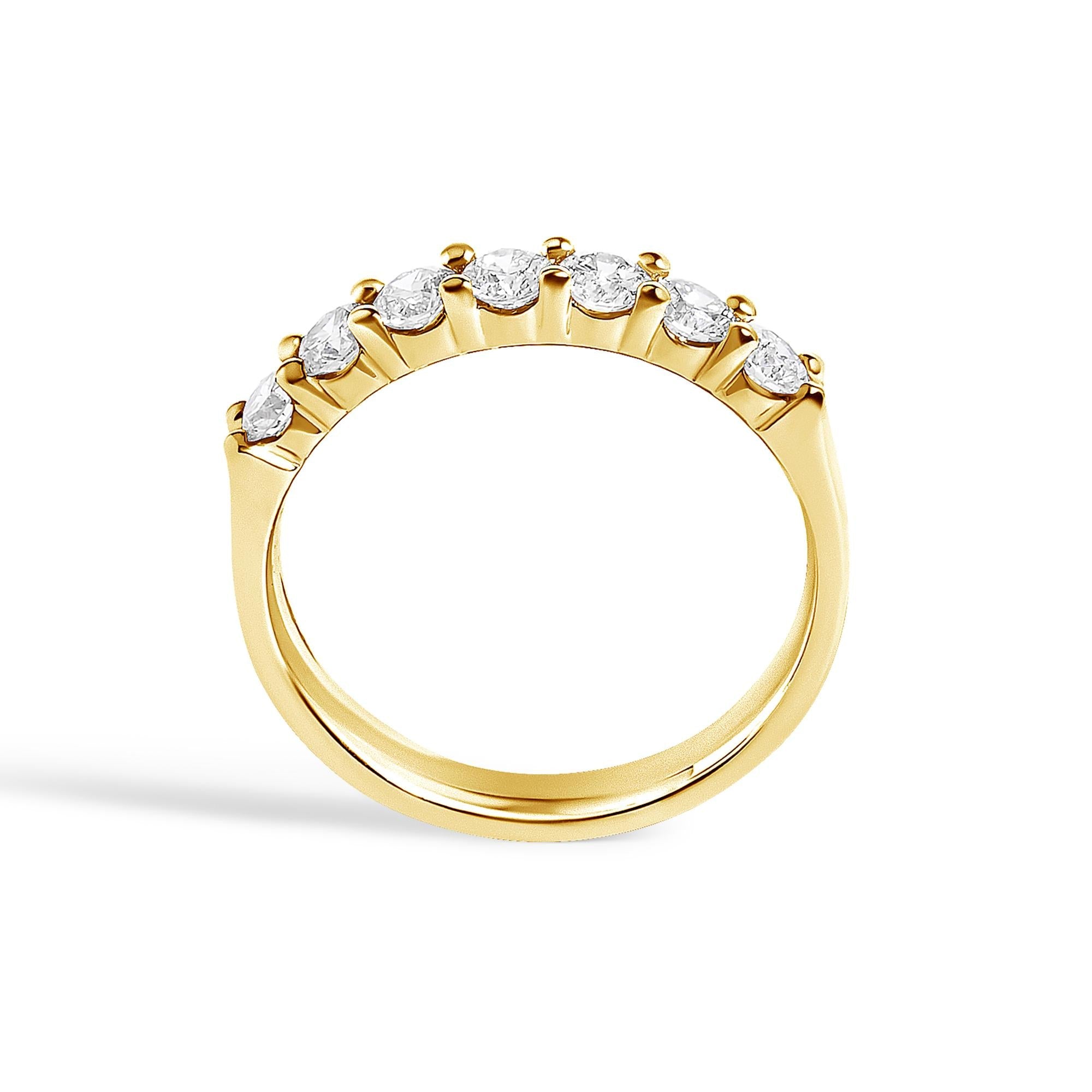 14K Gold 3/4 Cttw Diamond 7 Stone Band Ring