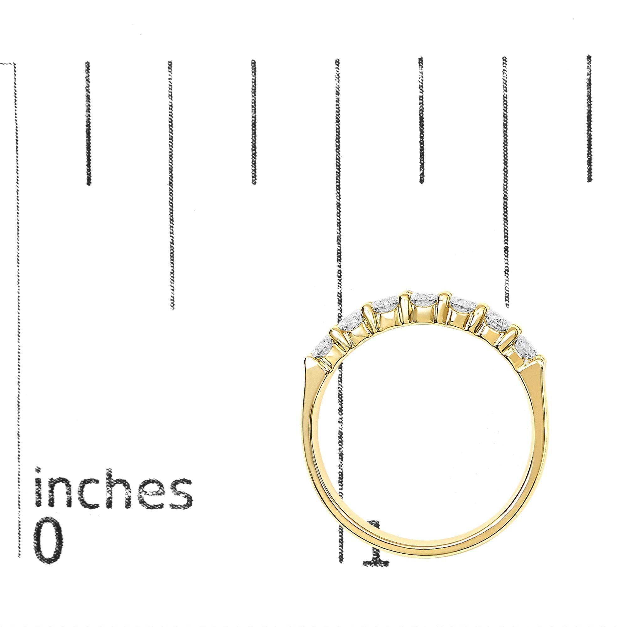 14K Gold 3/4 Cttw Diamond 7 Stone Band Ring
