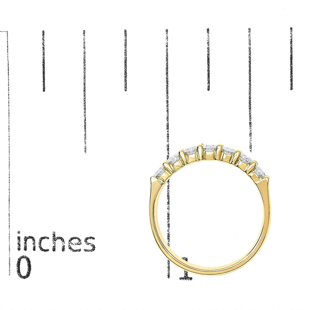 14K Gold 3/4 Cttw Diamond 7 Stone Band Ring