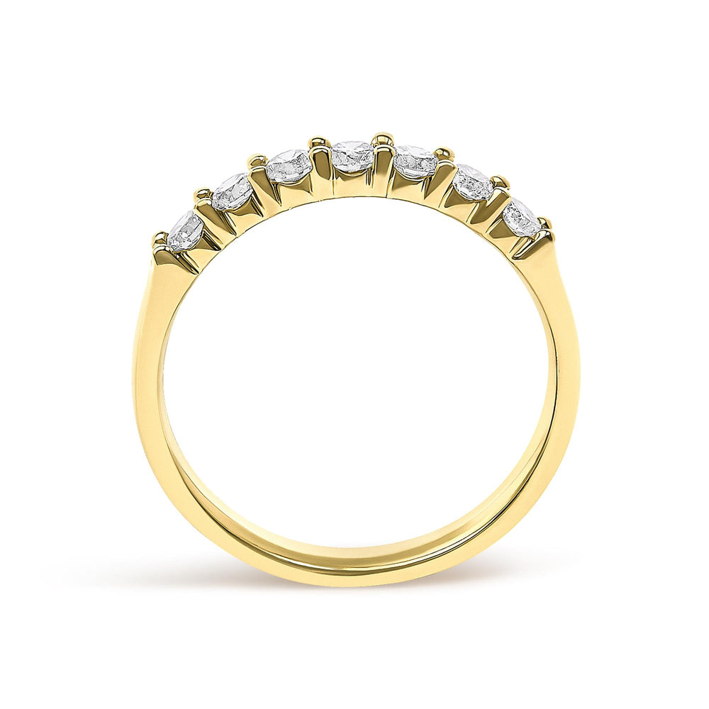 14K Gold 1/2 Cttw Diamond 7 Stone Band Ring