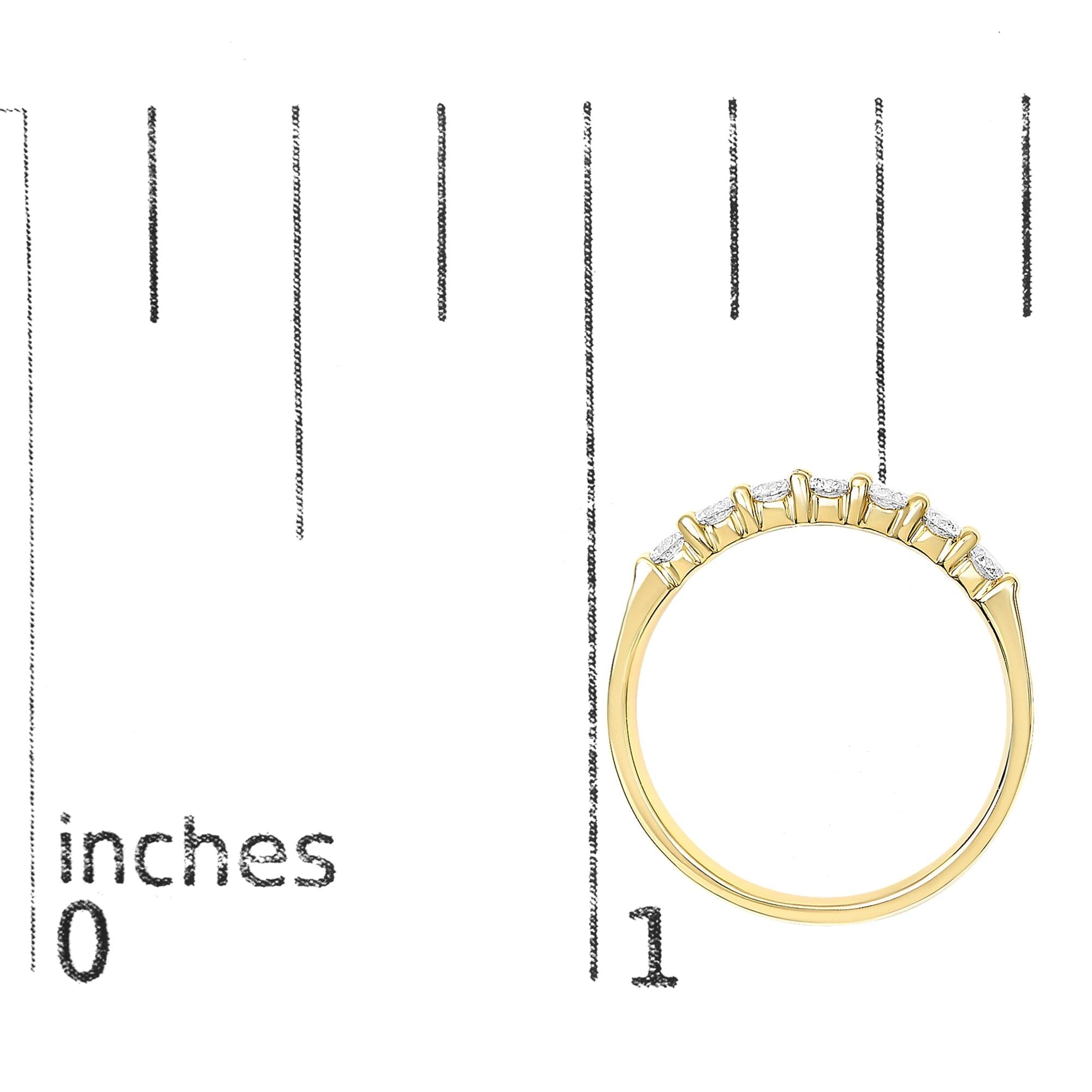 14K Gold 1/2 Cttw Diamond 7 Stone Band Ring