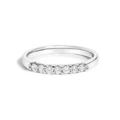 14K Gold 1/4 Cttw Diamond 7 Stone Band Ring
