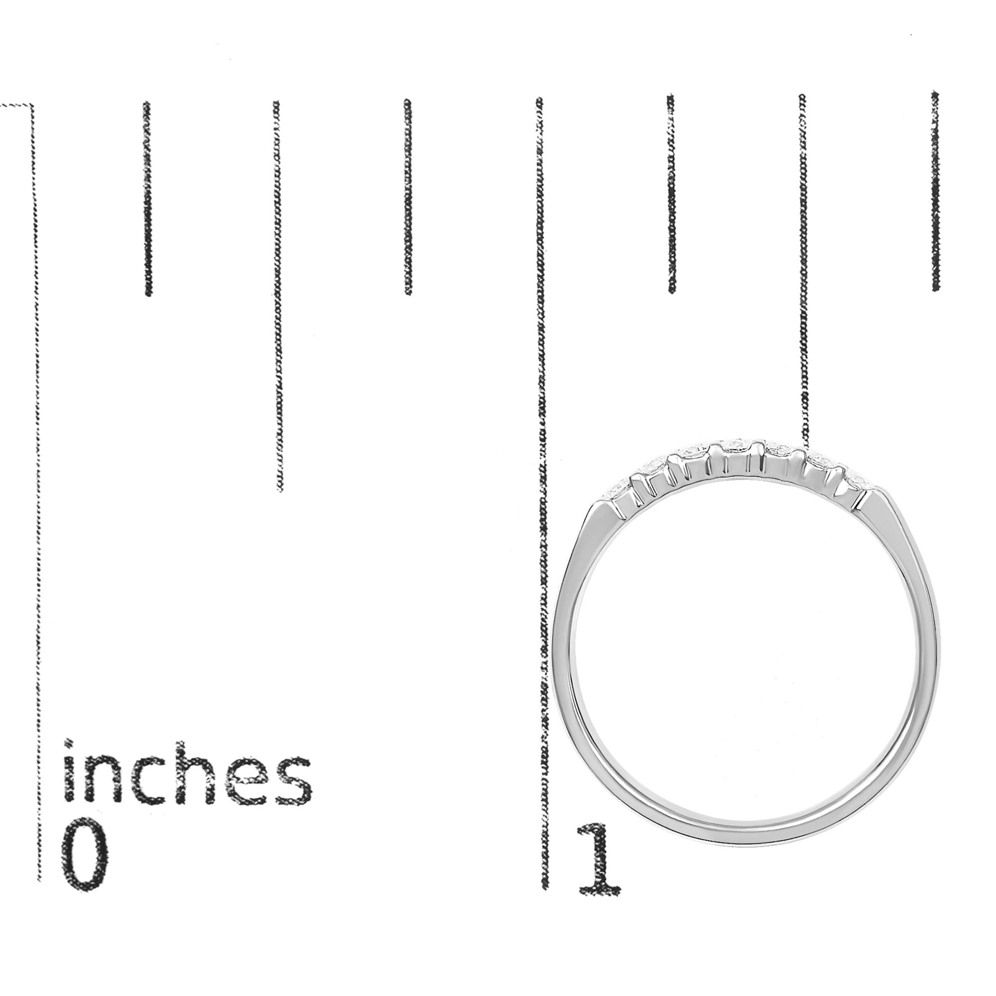 14K Gold 1/4 Cttw Diamond 7 Stone Band Ring