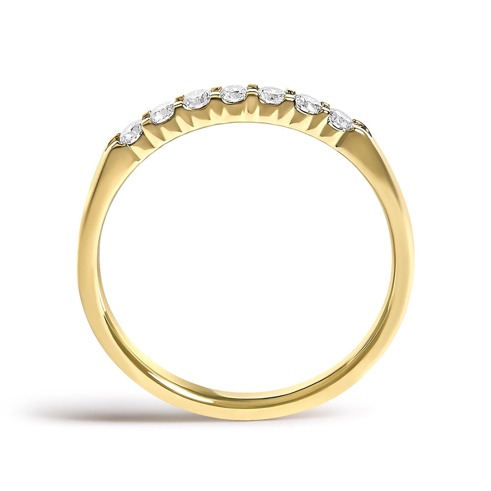 14K Gold 1/4 Cttw Diamond 7 Stone Band Ring