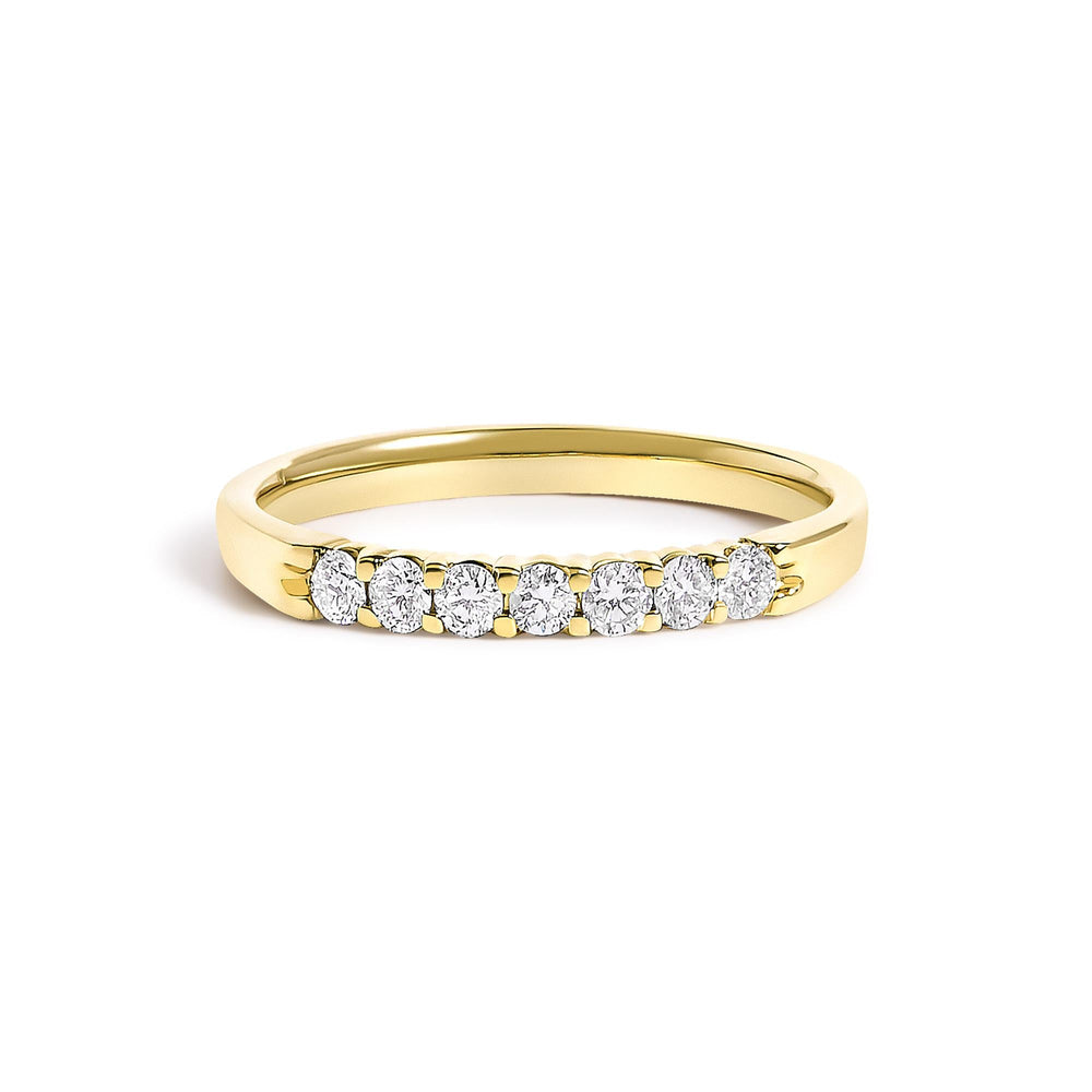 14K Gold 1/10 Cttw Diamond 7 Stone Band Ring