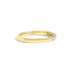 14K Gold 1/10 Cttw Diamond 7 Stone Band Ring