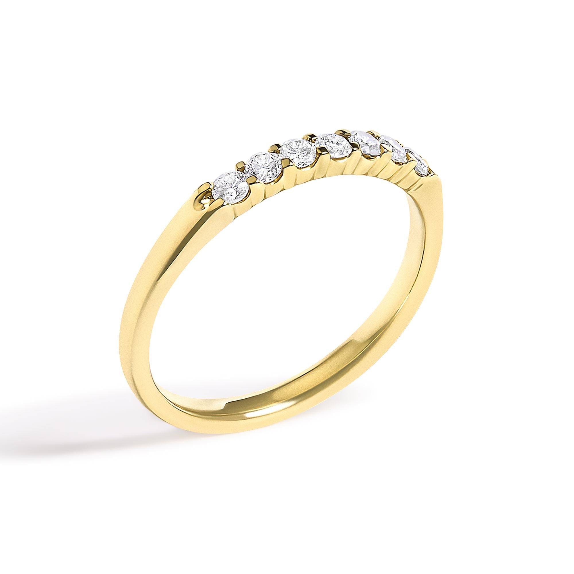 14K Gold 1/10 Cttw Diamond 7 Stone Band Ring