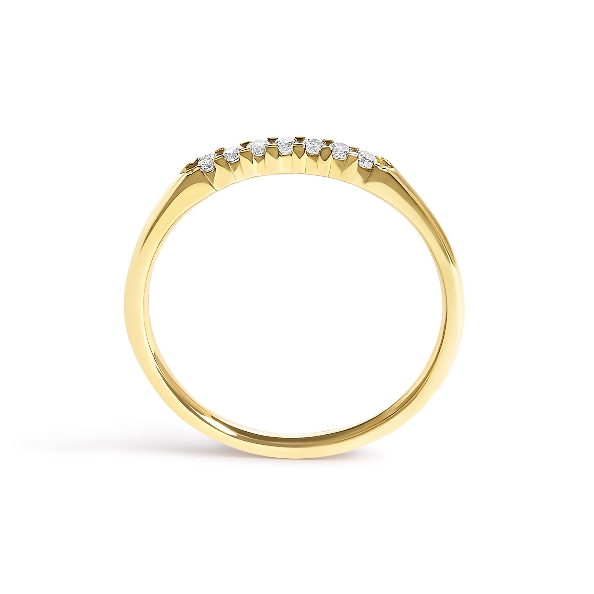 14K Gold 1/10 Cttw Diamond 7 Stone Band Ring
