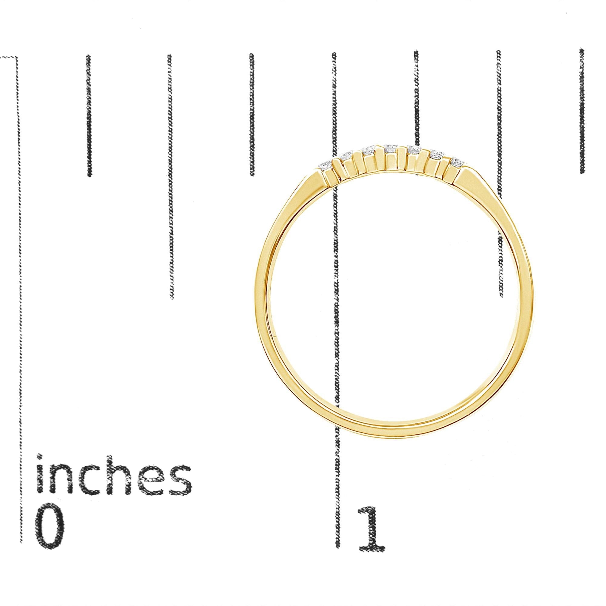 14K Gold 1/10 Cttw Diamond 7 Stone Band Ring