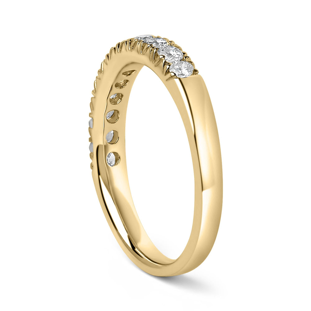 14K Gold 1/2 Cttw Round Diamond 11 Stone Classic Band