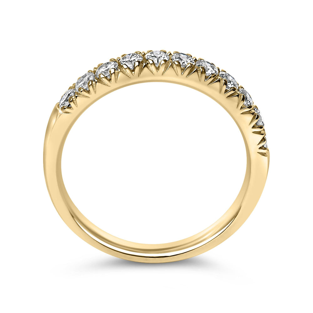 14K Gold 1/2 Cttw Round Diamond 11 Stone Classic Band
