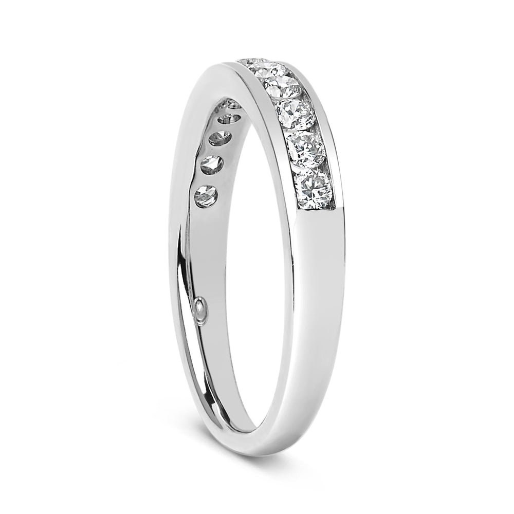 14K Gold 1/2 Cttw Round Diamond 11 Stone Channel Set Band