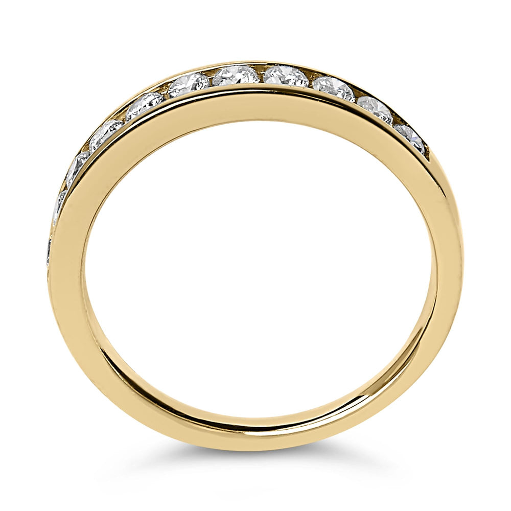 14K Gold 1/2 Cttw Round Diamond 11 Stone Channel Set Band