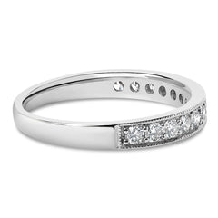 14K Gold 1/2 Cttw Round Diamond Milgrain Wedding Band