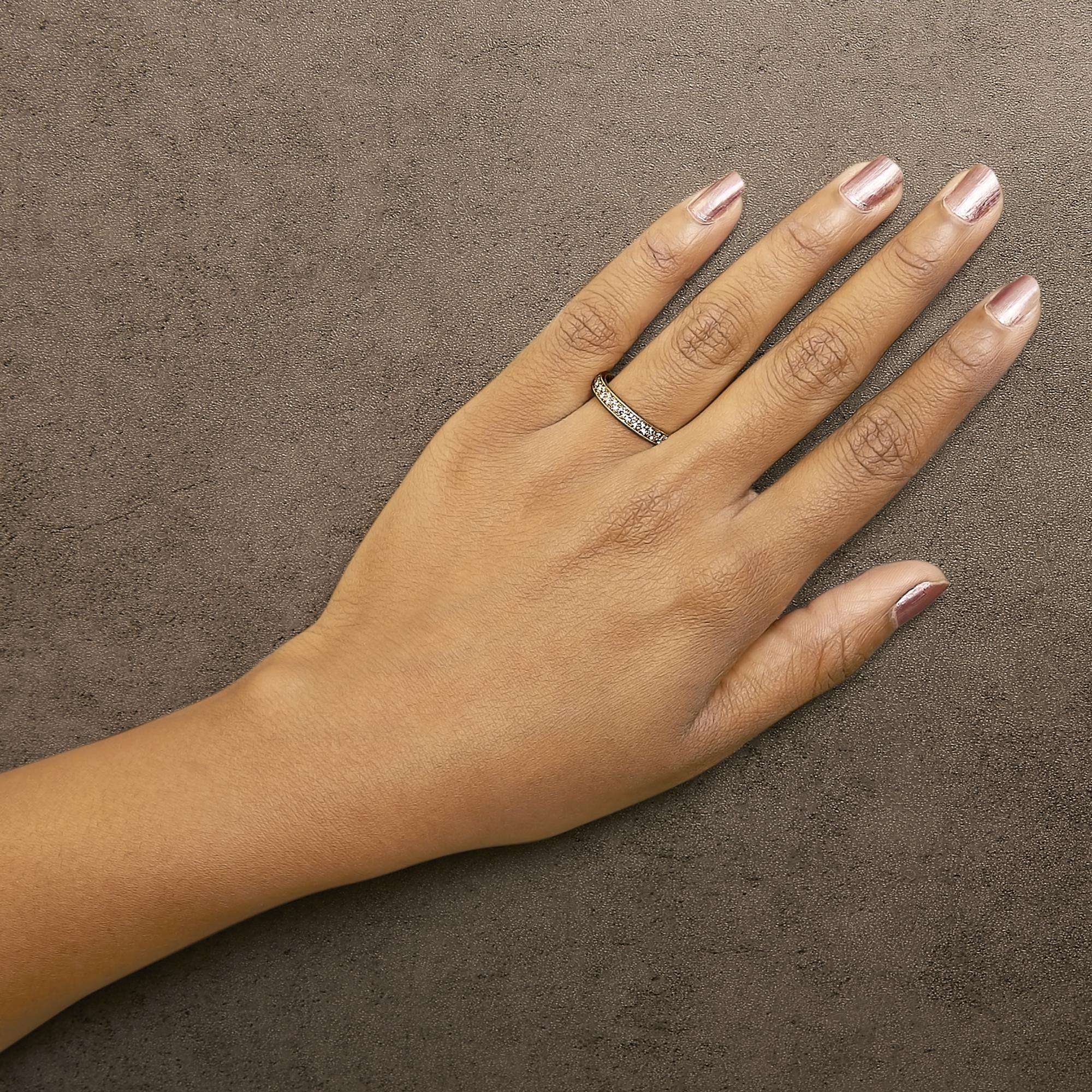 14K Gold 1/2 Cttw Round Diamond Milgrain Wedding Band