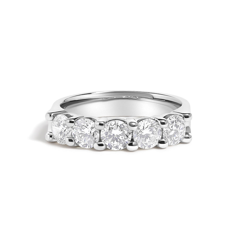 14K Gold 1 1/2 Cttw Diamond 5 Stone Band Ring