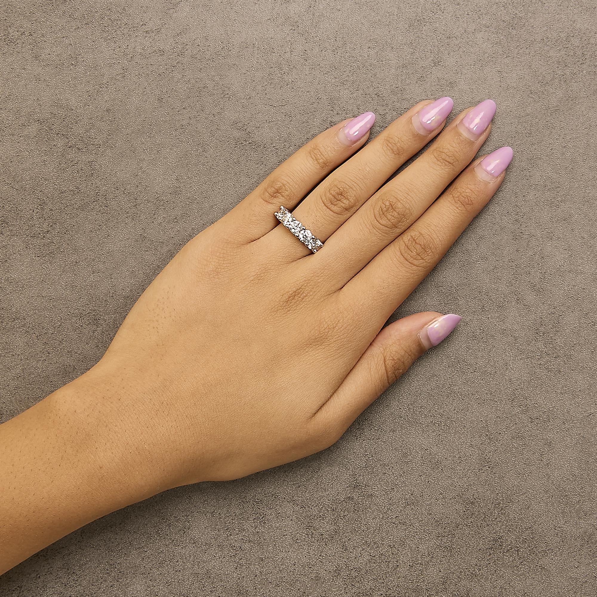 14K Gold 2.0 Cttw Round Diamond Five-Stone Band Ring