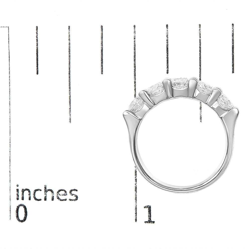 14K Gold 2.0 Cttw Round Diamond Five-Stone Band Ring