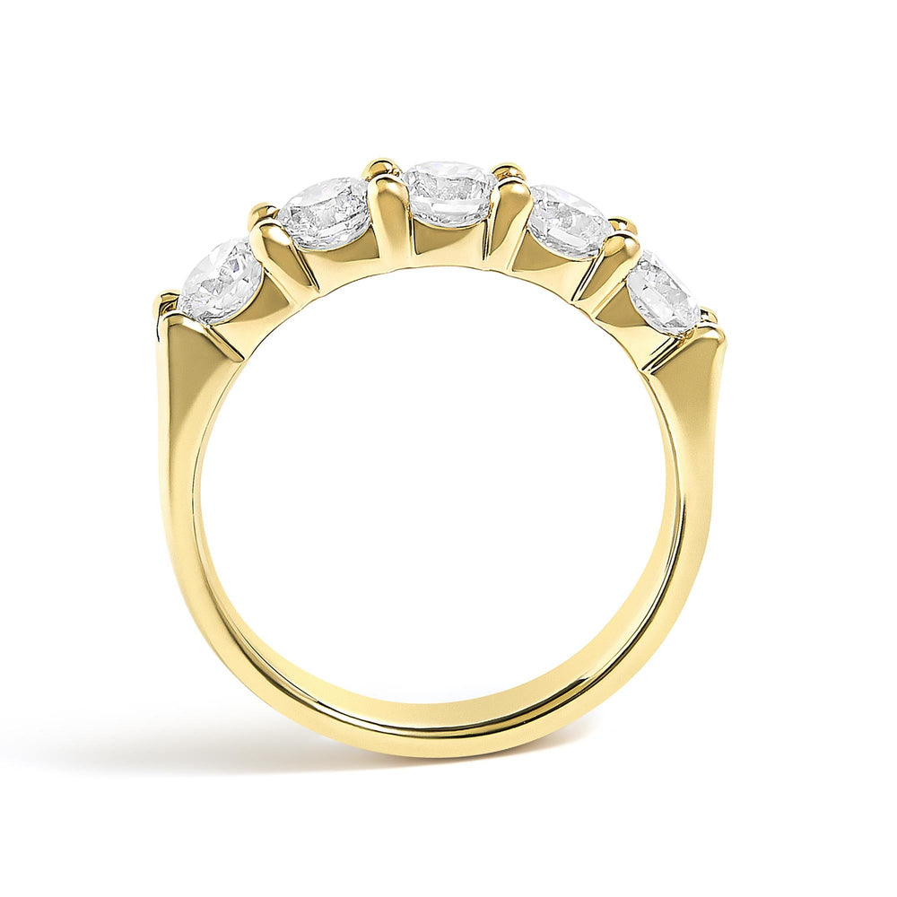 14K Gold 1 1/2 Cttw Diamond 5 Stone Band Ring