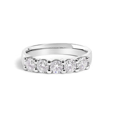 14K Gold 1.00 Cttw Diamond 5 Stone Band Ring
