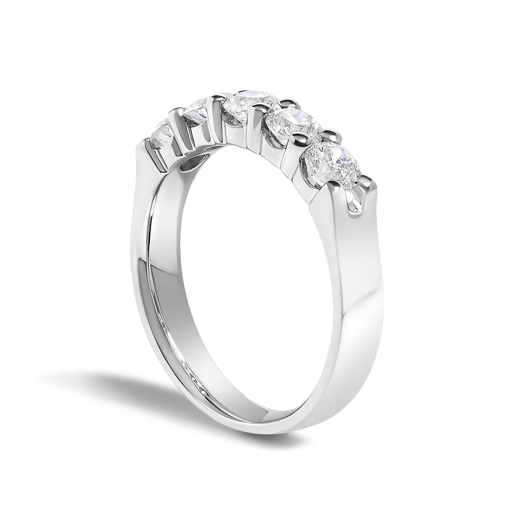 14K Gold 1.00 Cttw Diamond 5 Stone Band Ring
