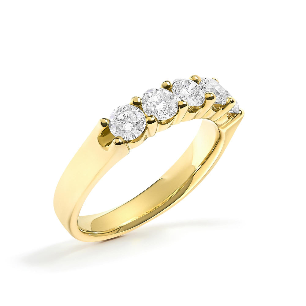 14K Gold 1.00 Cttw Diamond 5 Stone Band Ring