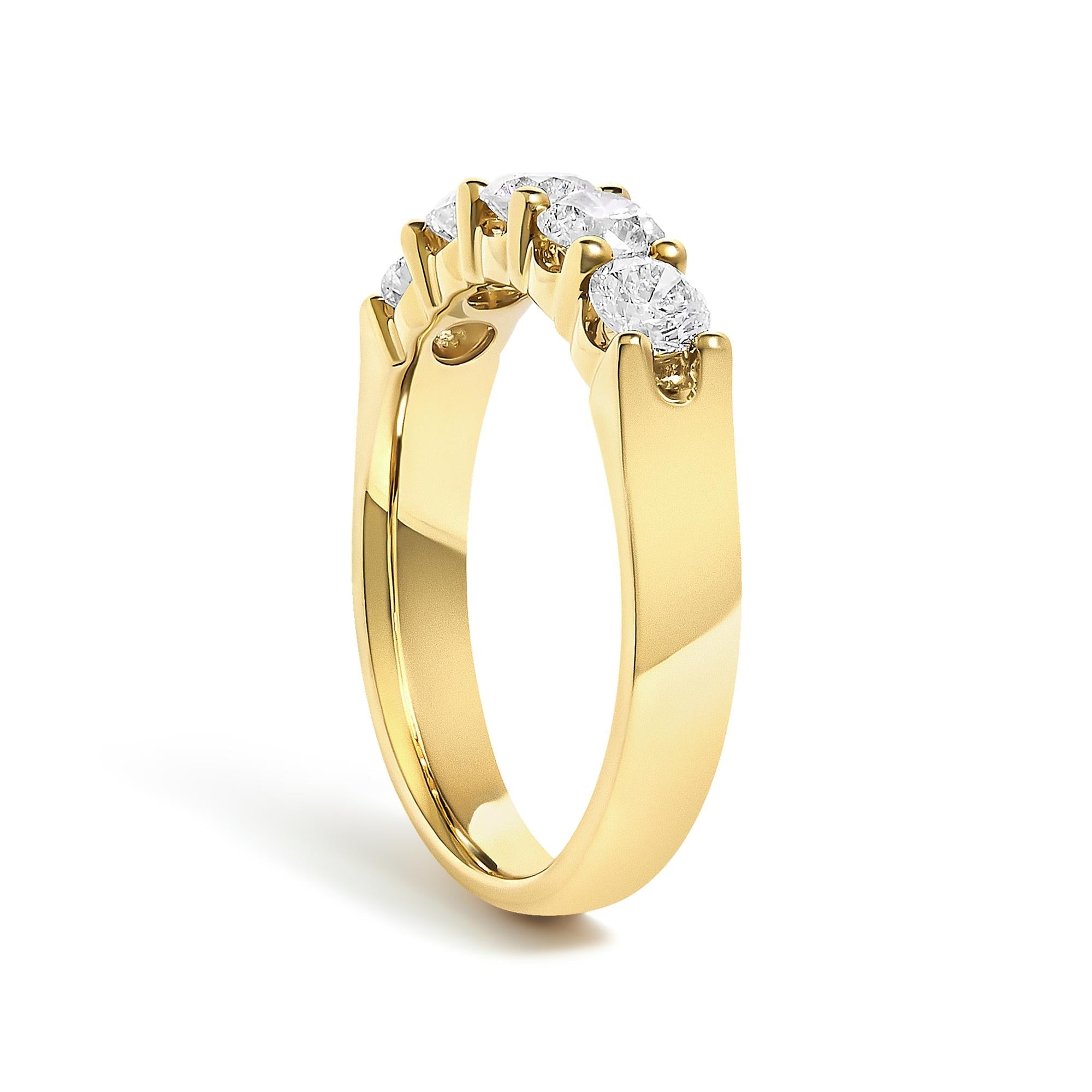 14K Gold 1.00 Cttw Diamond 5 Stone Band Ring