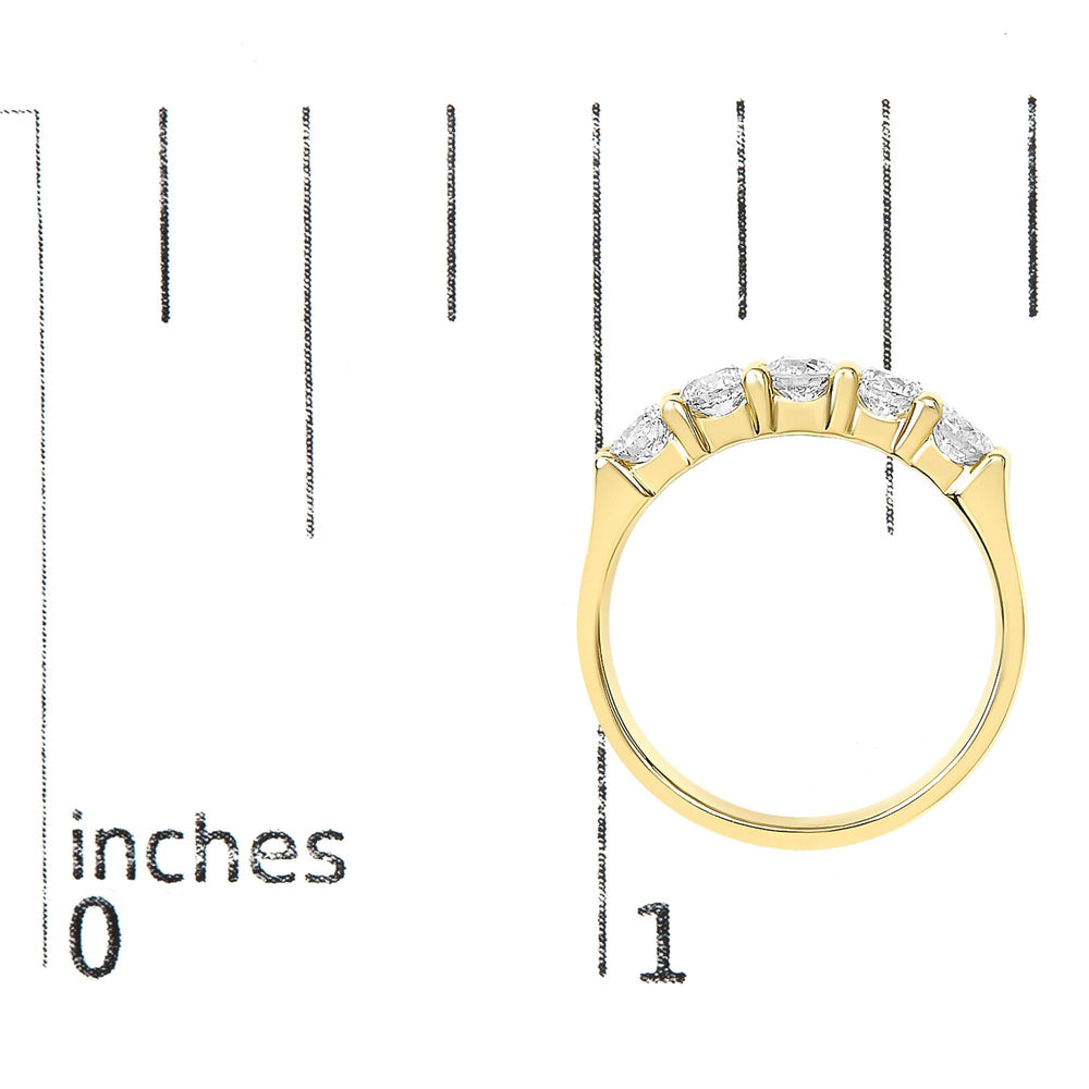14K Gold 1.00 Cttw Diamond 5 Stone Band Ring
