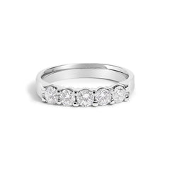 14K Gold 3/4 Cttw Diamond 5 Stone Band Ring