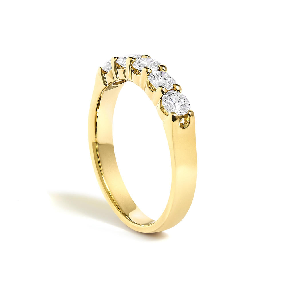 14K Gold 3/4 Cttw Diamond 5 Stone Band Ring