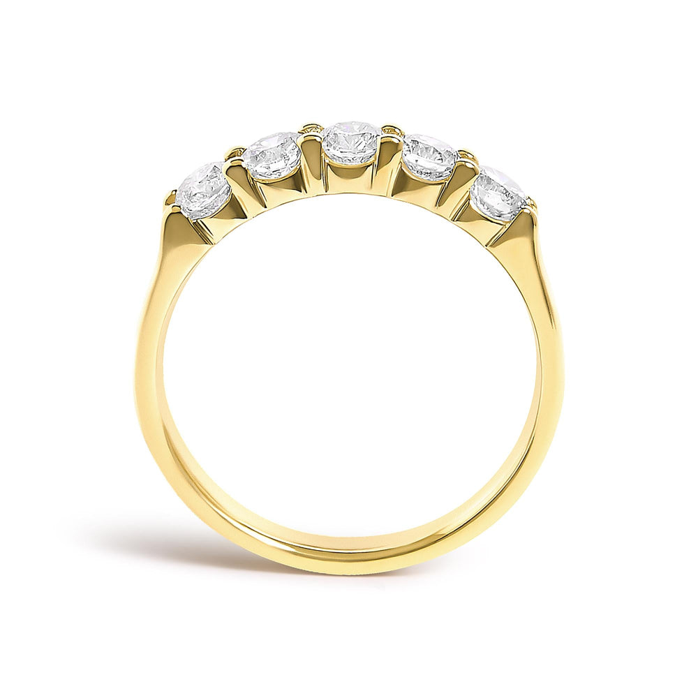 14K Gold 3/4 Cttw Diamond 5 Stone Band Ring