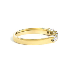 14K Gold 1/2 Cttw Round Diamond 5 stone Classic Band - Size 6.5