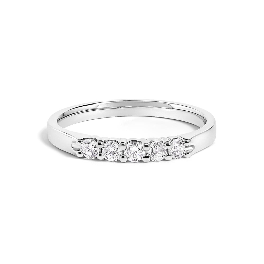 14K Gold 1/4 Cttw  Diamond 5 Stone Band Ring
