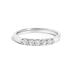 14K Gold 1/4 Cttw  Diamond 5 Stone Band Ring