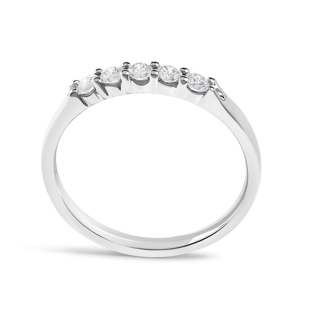 14K Gold 1/4 Cttw  Diamond 5 Stone Band Ring
