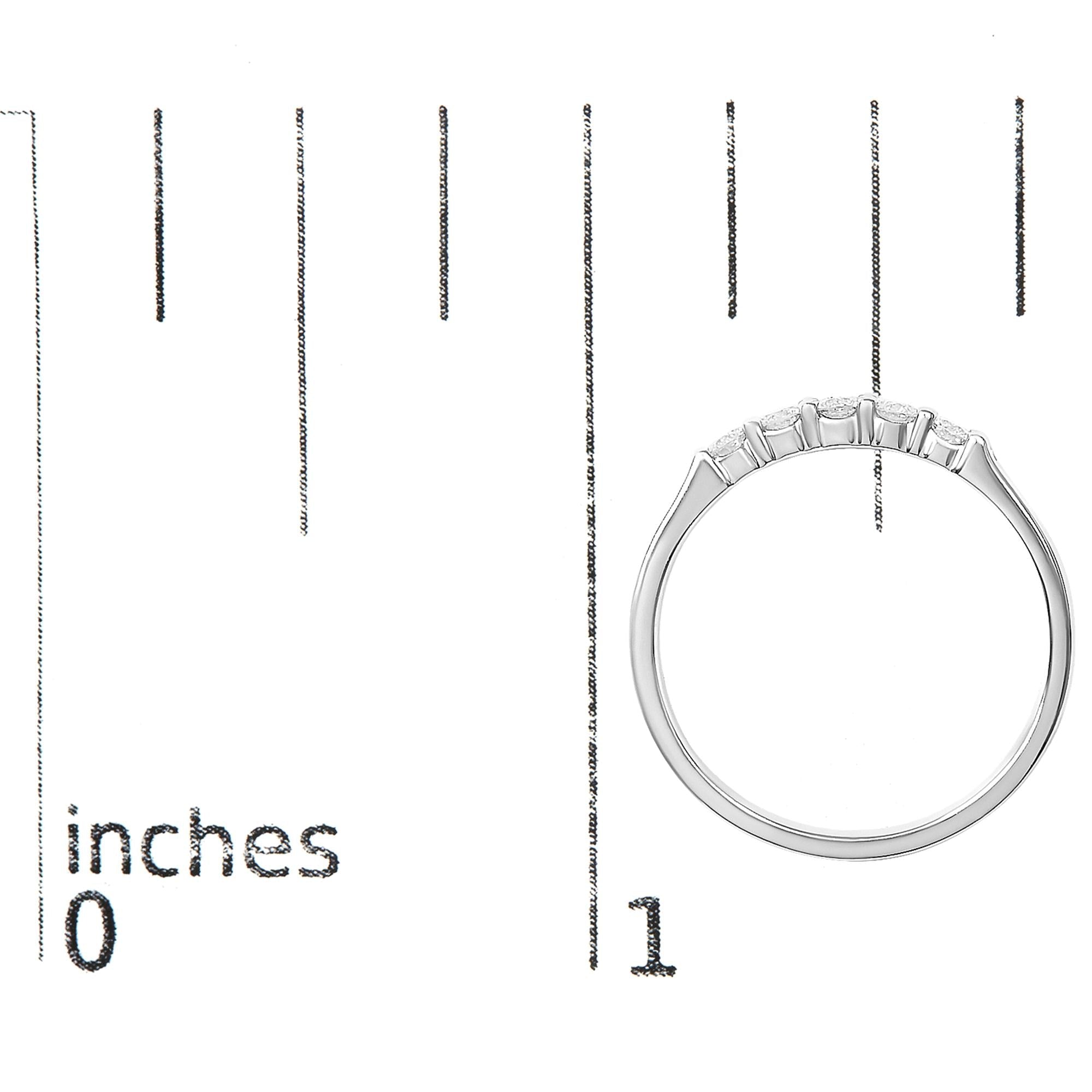 14K Gold 1/4 Cttw  Diamond 5 Stone Band Ring