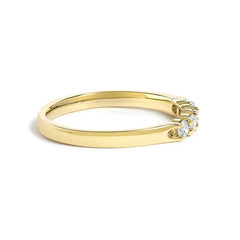 14K Gold 1/4 Cttw  Diamond 5 Stone Band Ring